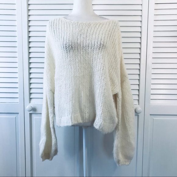 Price firm FREE PEOPLE Ivory Moonbeam Alpaca Chunky Knit Sweater Size Small - Picture 1 of 10